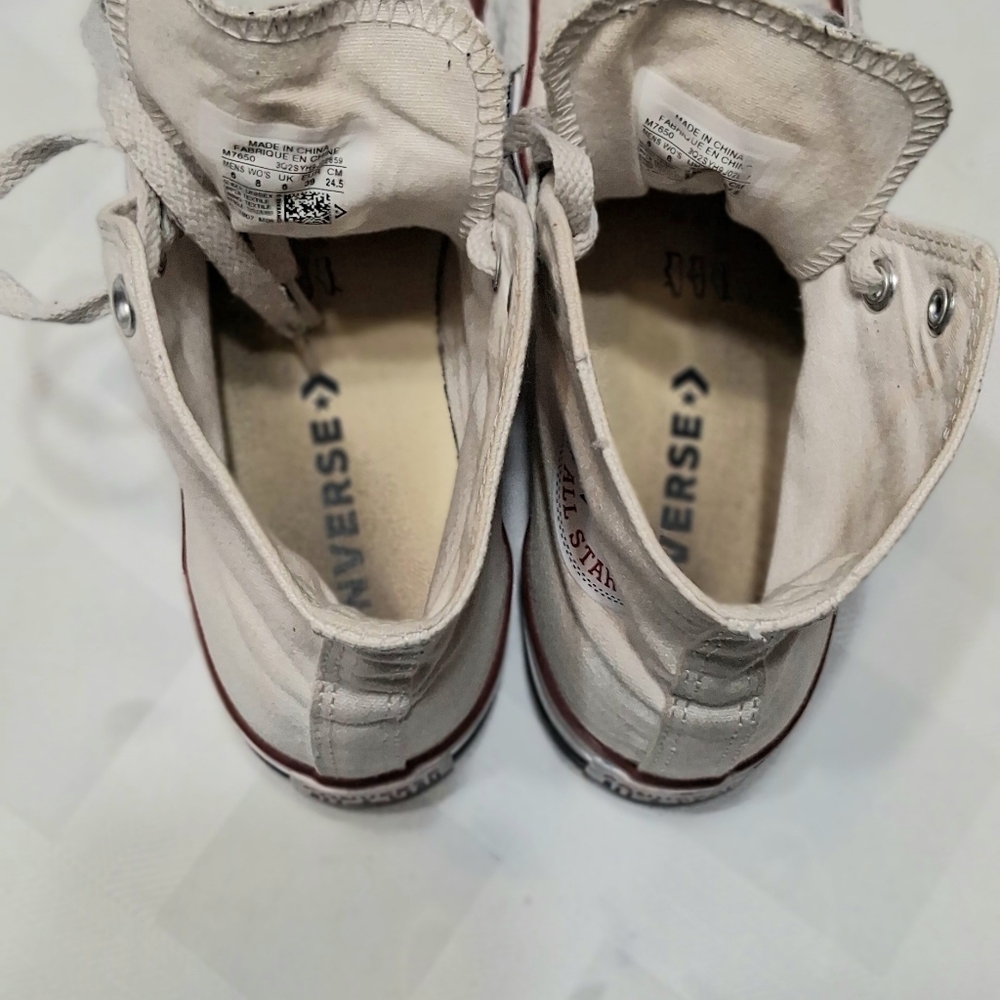 Converse High-Top Sneakers in White Canvas Men Size 6 - Picture 7 of 10